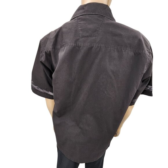 House Of Blues Charcoal Short Sleeve Button-Up Shirt Mens X-Large - Picture 3 of 11